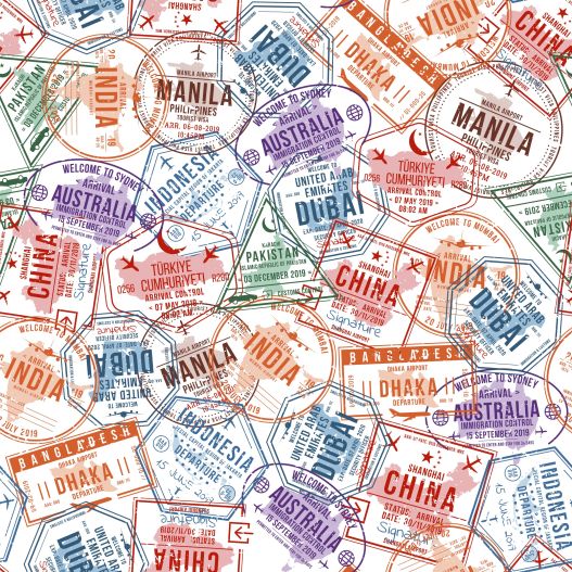 Colorful passport stamps of all nations #SummerPassport