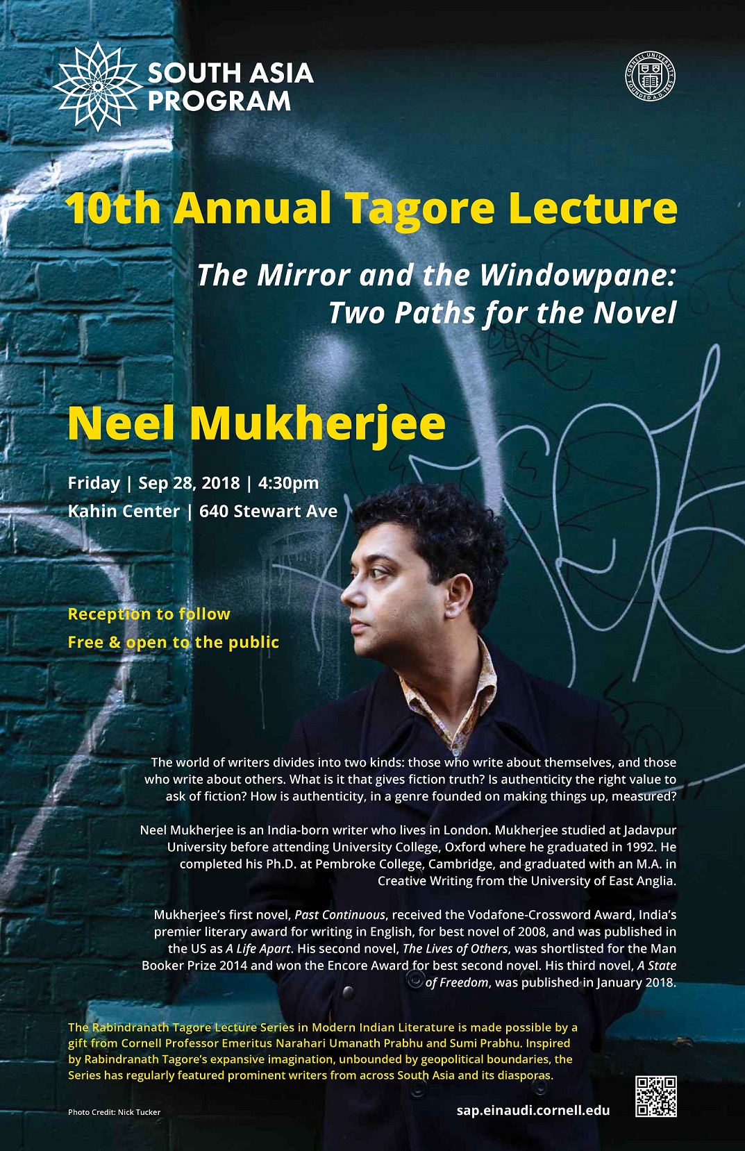 Neel Mukherjee Tagore lecture flyer