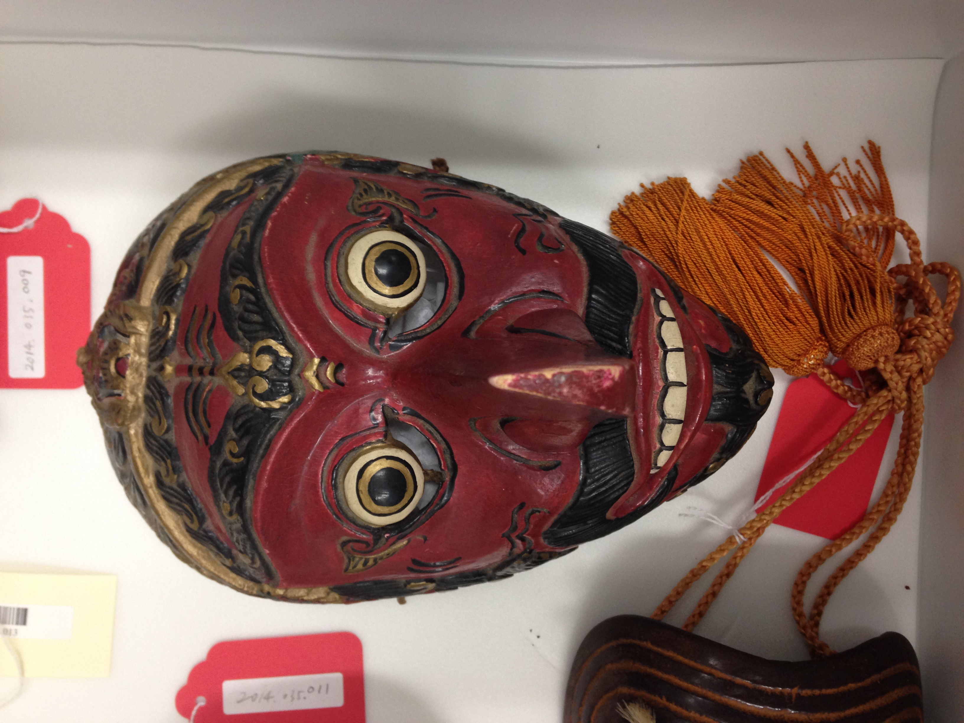 Indonesian mask with labels