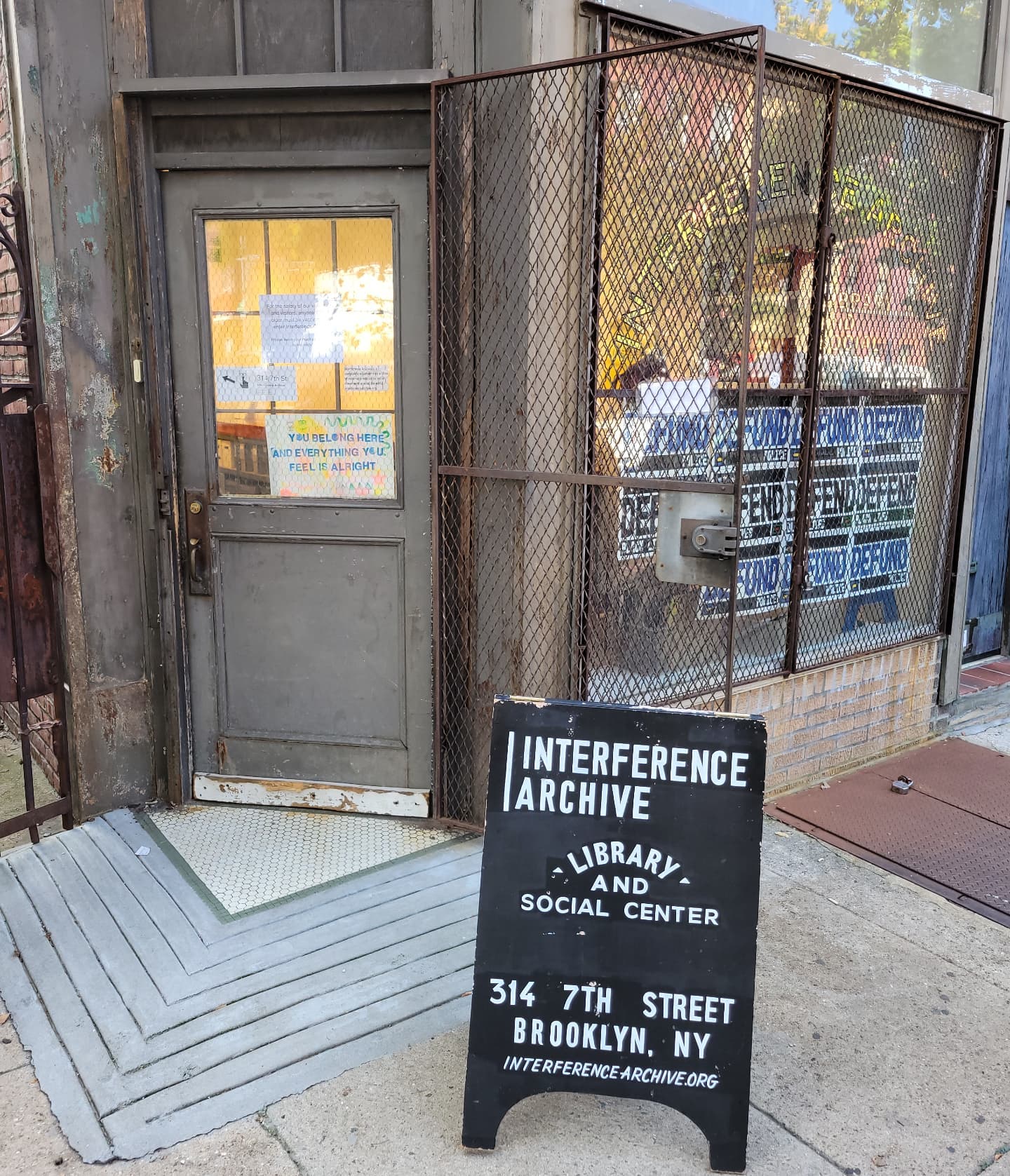 entry door to the Brooklyn Interference Archive