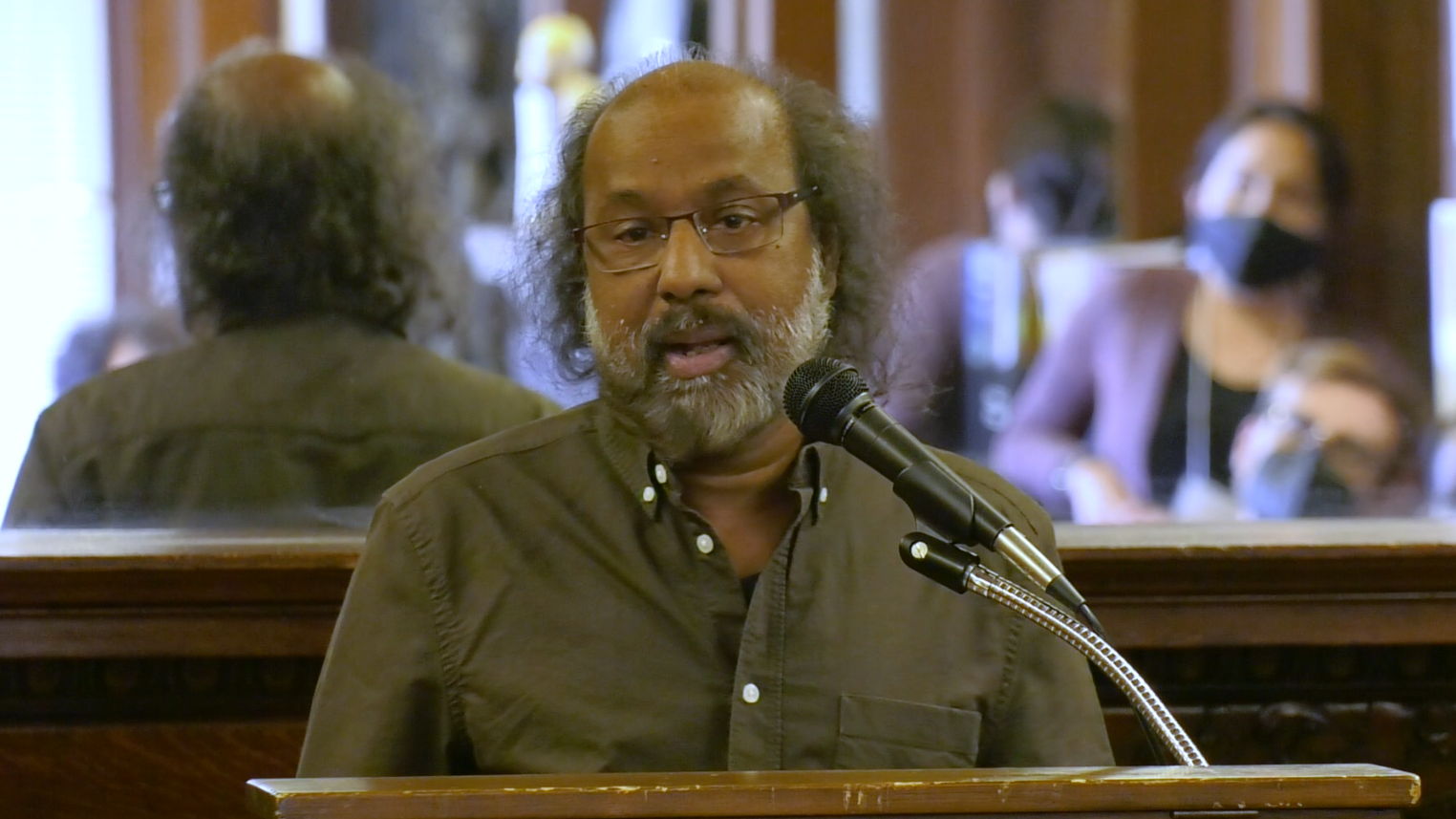 Cheran delivering Tagore Lecture