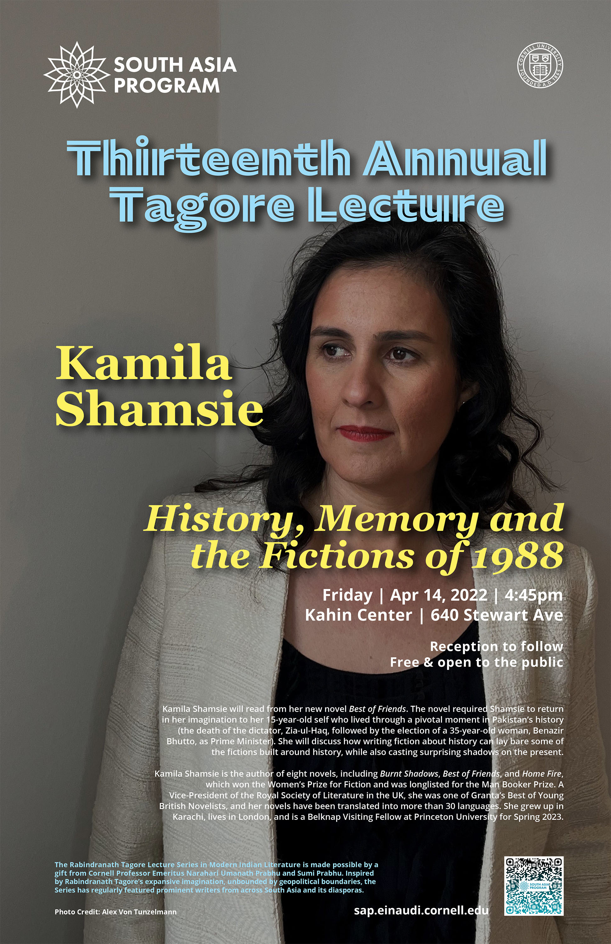 Kamila Shamsie Tagore Lecture Poster