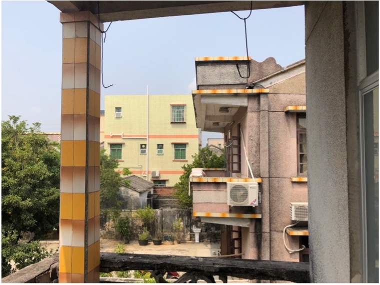 A residential porch in China.