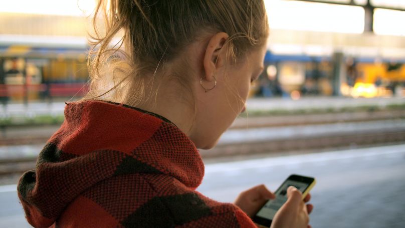 Woman checking her smart phone