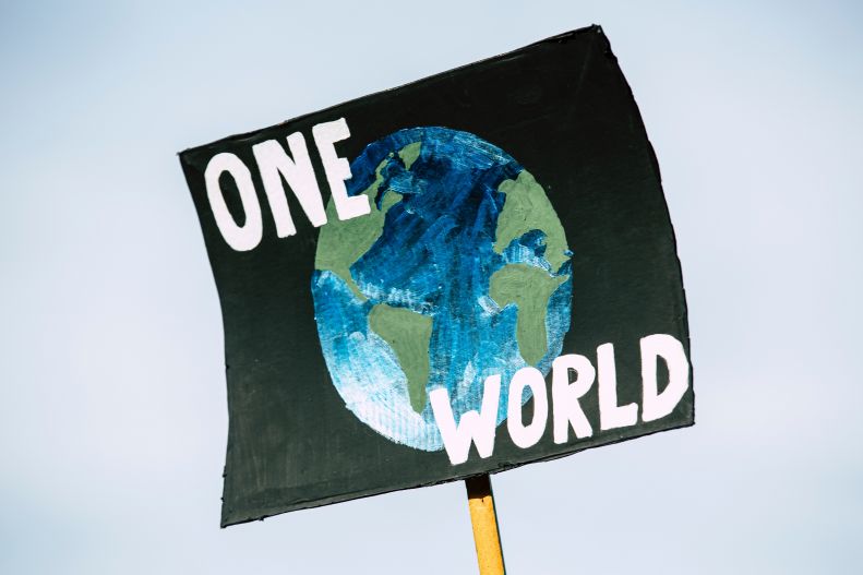 one world climate change poster