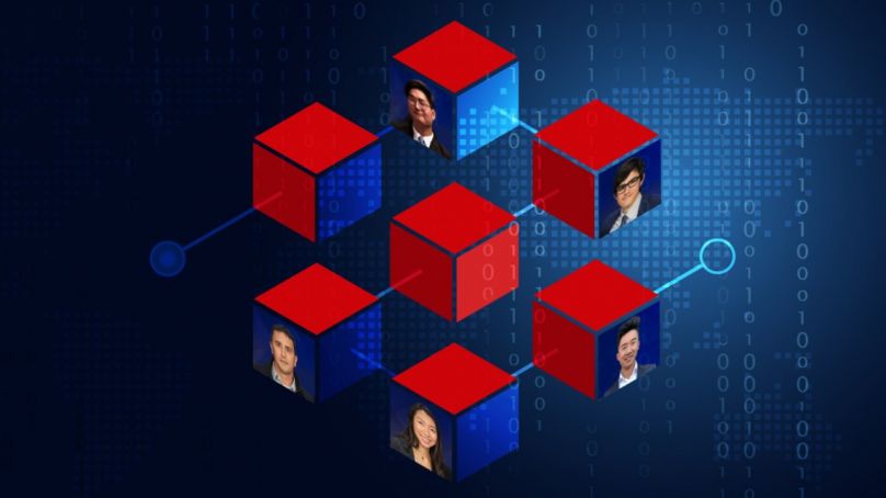 Blockchain logo, School of Hotel Administration