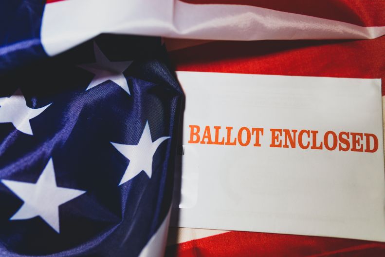 ballot enclosed american flag 