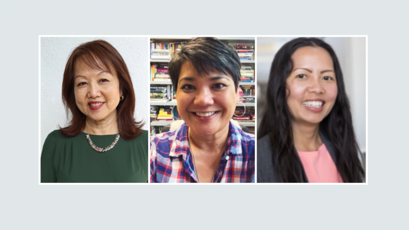 Headshots of the three panelists