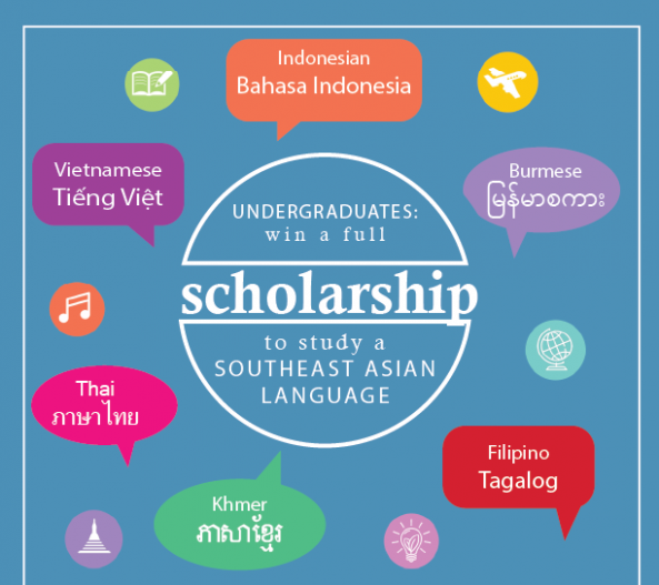 A flyer offering a scholarship to undergraduates for the study of Southeast Asian languages.