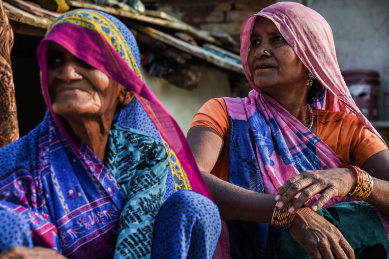 Woman and her mother-in-law in Ranipur, Madhya Pradesh, India, 2020