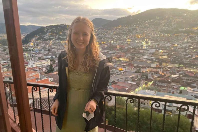 LACS intern Hannah Drexler smiles for a photo in Quito, Ecuador. 