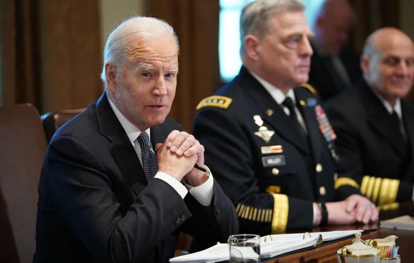 President Joe Biden in the Cabinet Room of the White House on April 20, 2022. Mandel Ngan/Getty Images