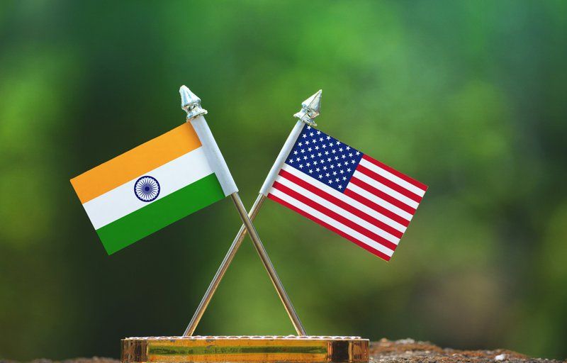 India and USA flags 