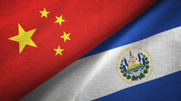 National flags of China and El Salvador