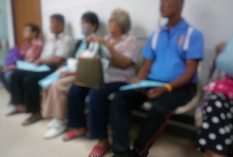 Blurred image of patients in a waiting room. Credit: Shutterstock
