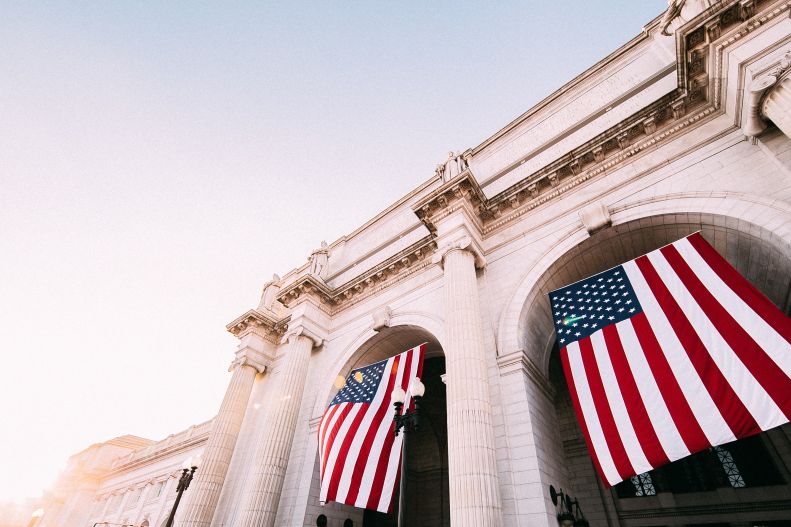 Flags hanging in Washington, DC