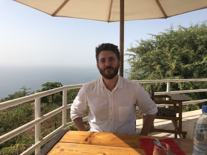 Jarvis Fisher studies Wolof in Senegal, Nov. 2023. Provided.