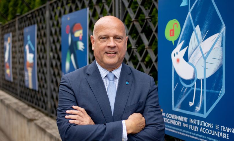 Tom Garrett at Romanian embassy.