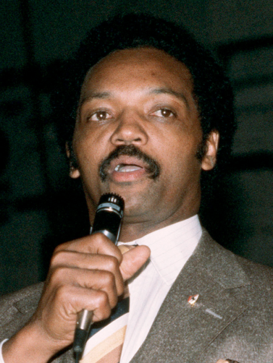 Reverend Jesse Jackson conducts a press conference