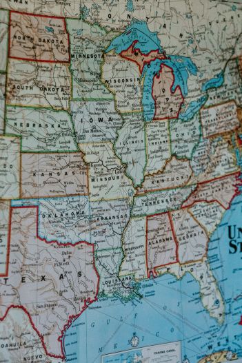 Map of the eastern United States.