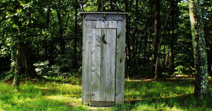 outhouse in woods