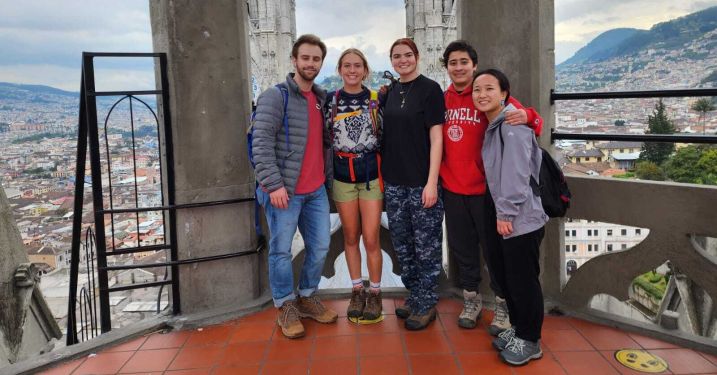 Cornell students with the Cornell Winter Program in Ecuador studied the politics of sustainable development in January 2023. 
