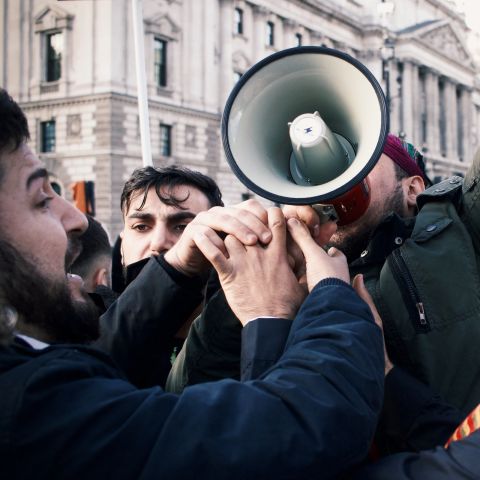 October 2019: Kurdish protestors march in London, against the Turkish state’s invasion of Syria.