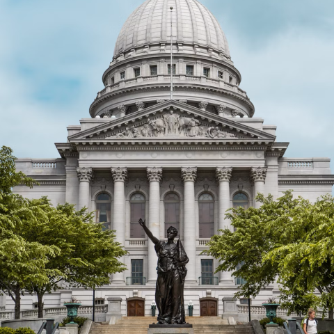 The Wisconsin capitol building.
